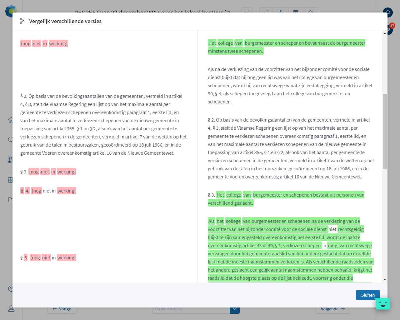 Matconnect Features Screenshot Wetgeving