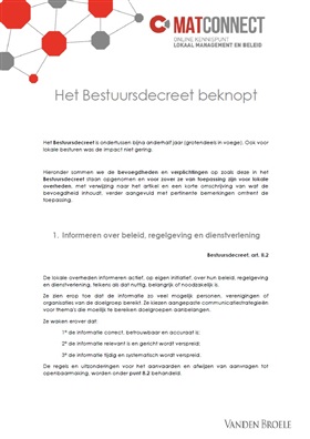 Bestuursdecreet beknopt: overzicht van bevoegdheden en verplichtingen